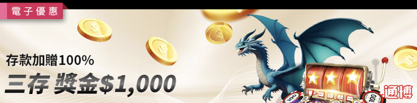 電子限定三存100%